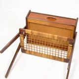 Bedside Table Made In Teak With Drawer & Wicker Shelf By Søren Rasmussen From 1960s