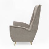 Pair of Mid-Century Modern Velvet High Back Armchairs by Isa, 195