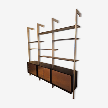 Wall shelves in wood, stainless steel and glass Roche Bobois