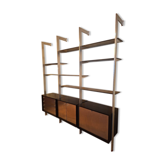 Wall shelves in wood, stainless steel and glass Roche Bobois