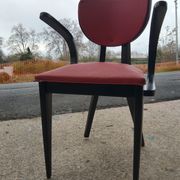 Fauteuil de bureau vers 1950 rouge et noir