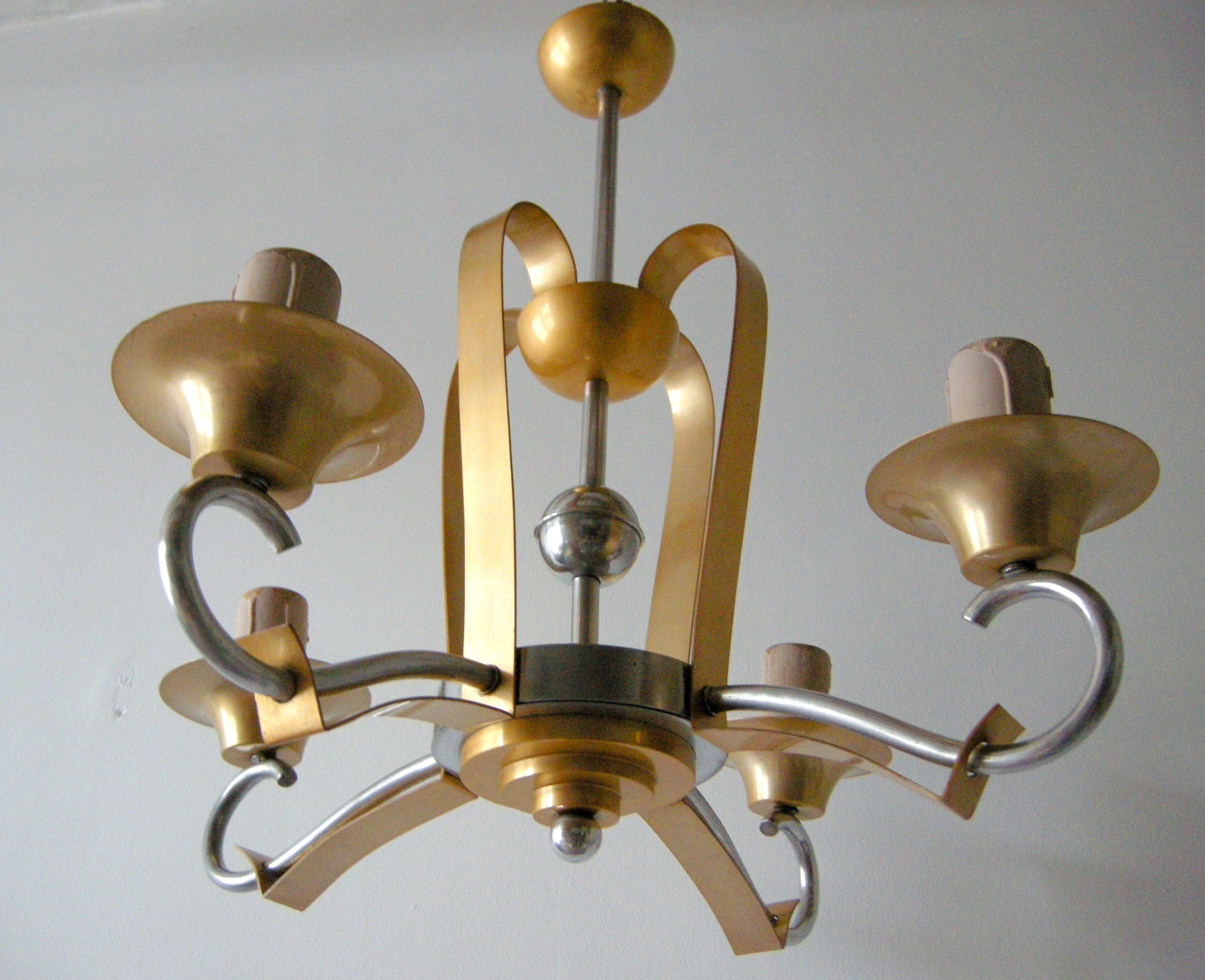 Vintage chandelier 1950 aluminum