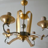 Vintage chandelier 1950 aluminum