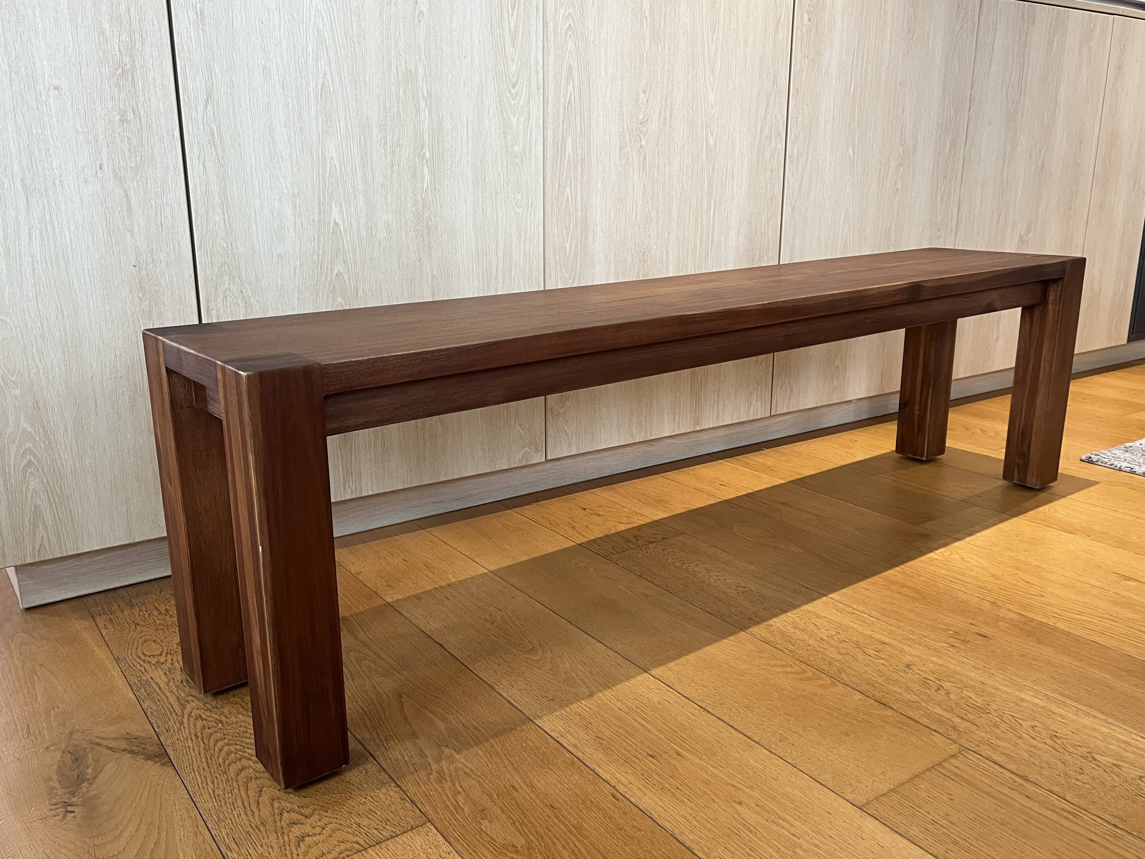 Handcrafted wooden bench