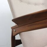 Set of Two Danish Adjustable Wingback Lounge Chairs in Teak by Ib Kofod Larsen