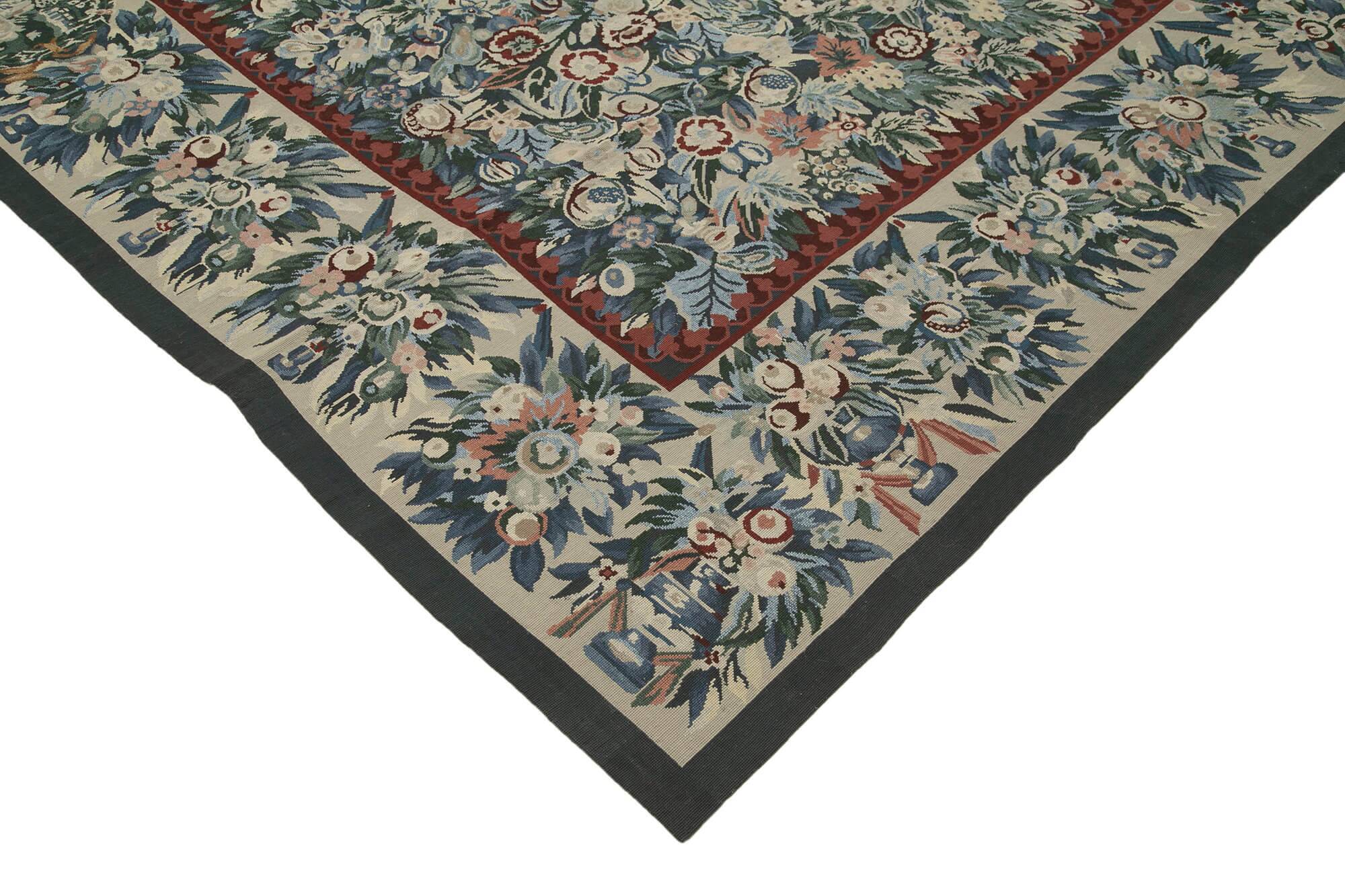 Handmade Vintage Flatweave Needlepoint Kilim 363 cm x 446 cm