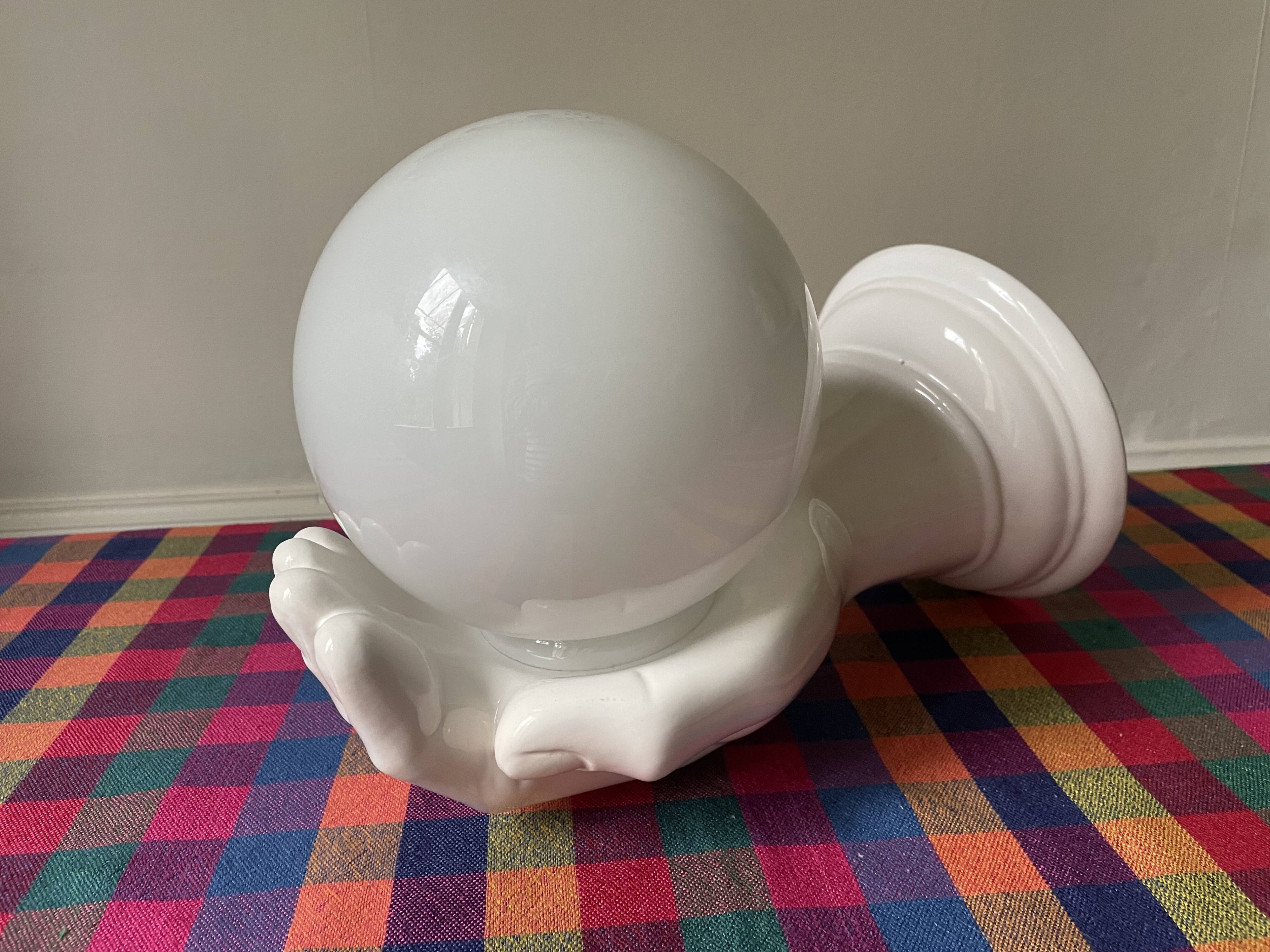 70s ceramic hand wall light