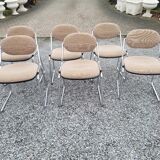 6 vintage office chairs chrome foot top fabrics
