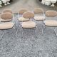 6 chaises de bureau vintage pied chromé dessus tissus