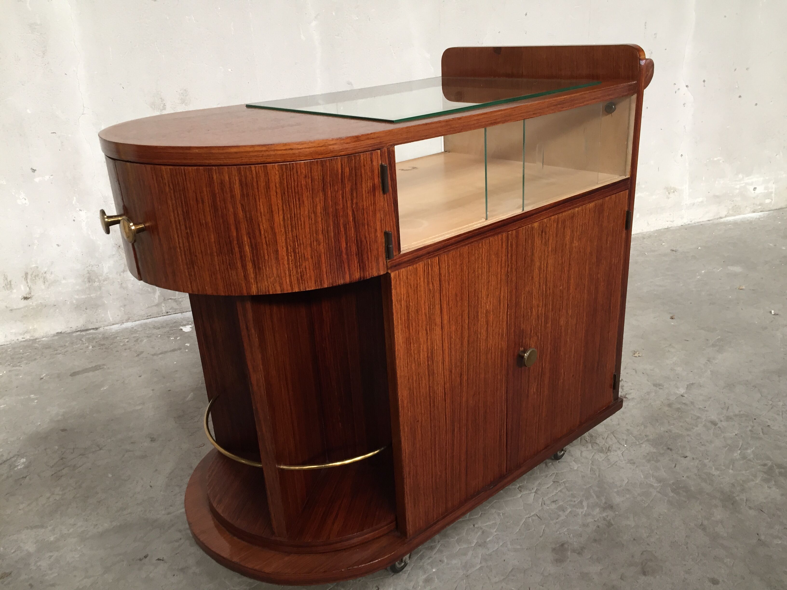 Bar on wheels 40/50s in rosewood