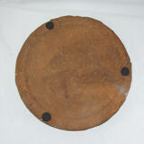 Bowl or empty pocket in cracked green sandstone varnish raku