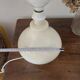 Vintage White Crackled Glazed Ceramic Lamp | Stoneware Base Varnished Light Bohemian Chic Artisan Table Bedside Lamp