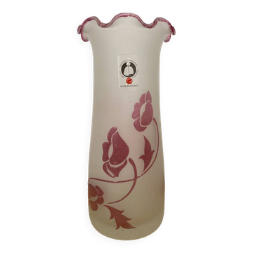 vase verre soufflé décor fleurs esprit art nouveau