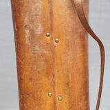 Valise jumelle malle de voyage cuir XIXe estampillée Debas Rouen