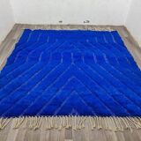 Azilal blue wool rug 250cm x 150cm