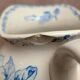 Small antique ironstone jug L.m Creil and Montereau with blue floral decoration.