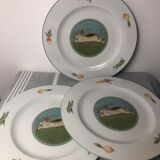 Hunter plates in fine German porcelain GIESCHE