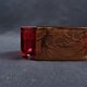 Moser Karlsbad Art Deco Crystal Pocket Tray with Amethyst and Gold Enamel