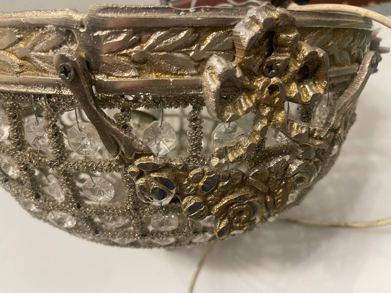 Crystal Beaded Flushmount 1980’s