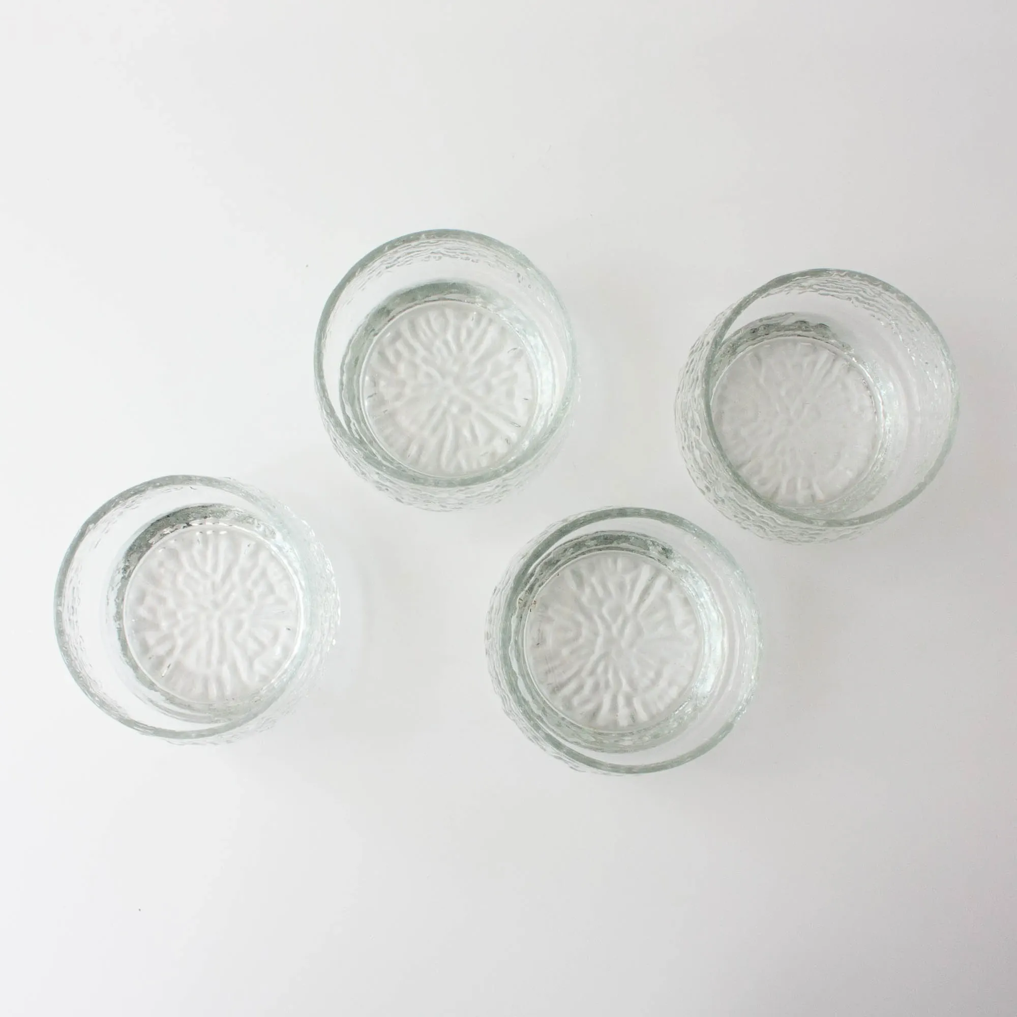 Scandinavian Style Textured Glass Dessert Bowls, 1960's