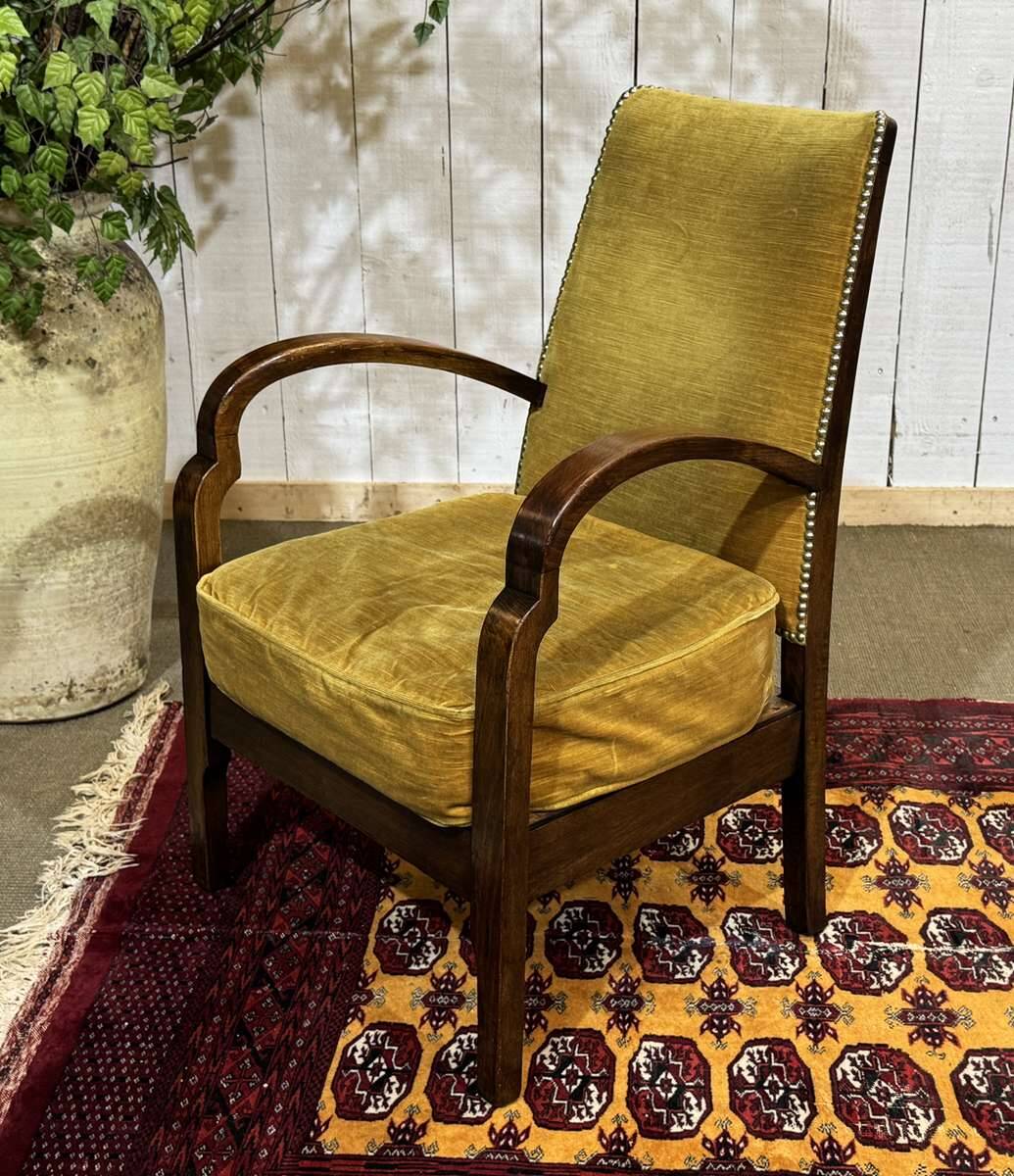 1950s English bridge chair in beech.