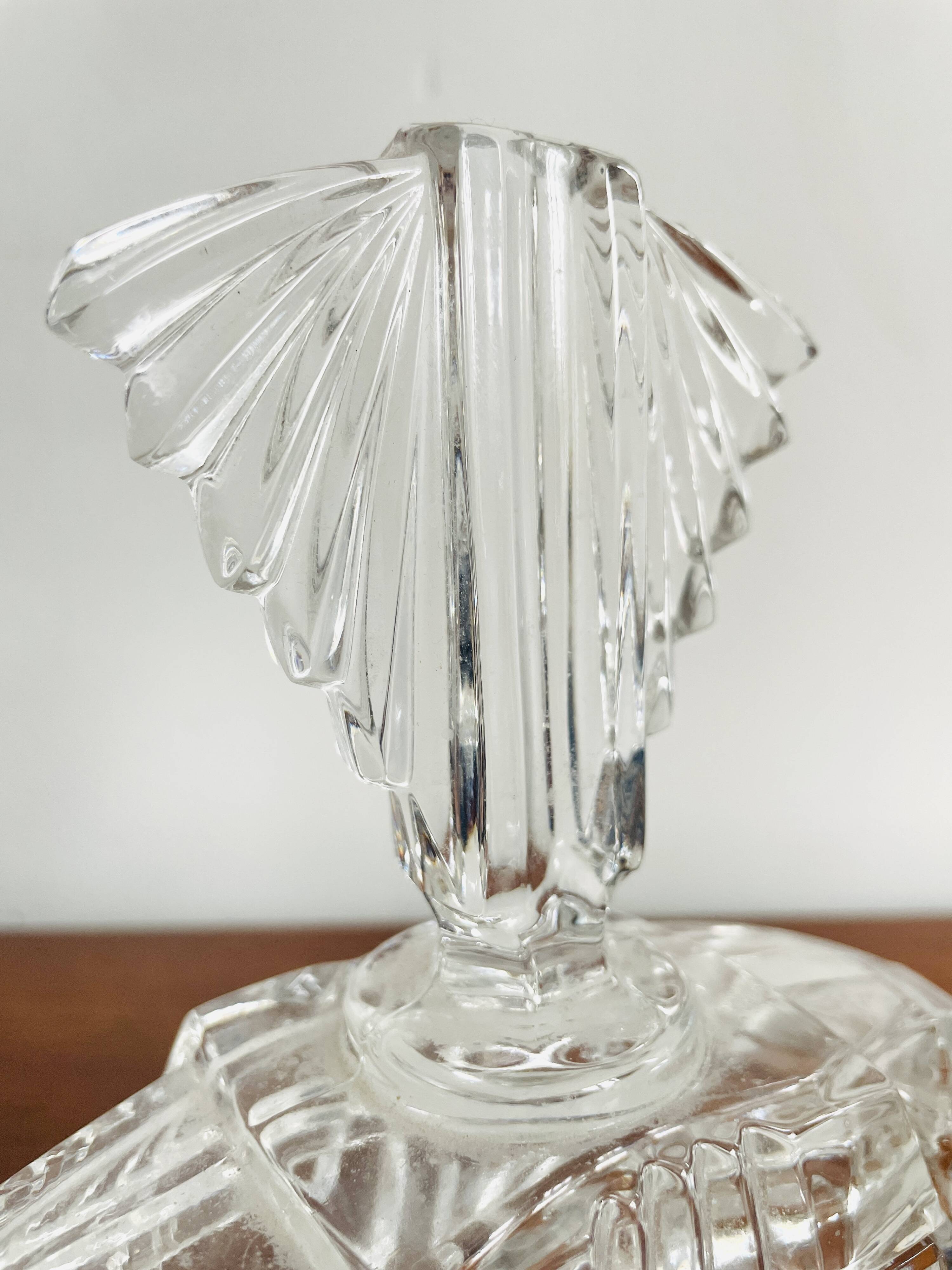 Art Deco glass jewelry box from the 1930s