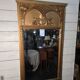 Miroir Art Déco doré années 1930 , miroir biseauté ,131cm de H