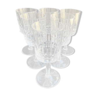 White wine glasses (6) - Art Deco - Blown and cut crystal