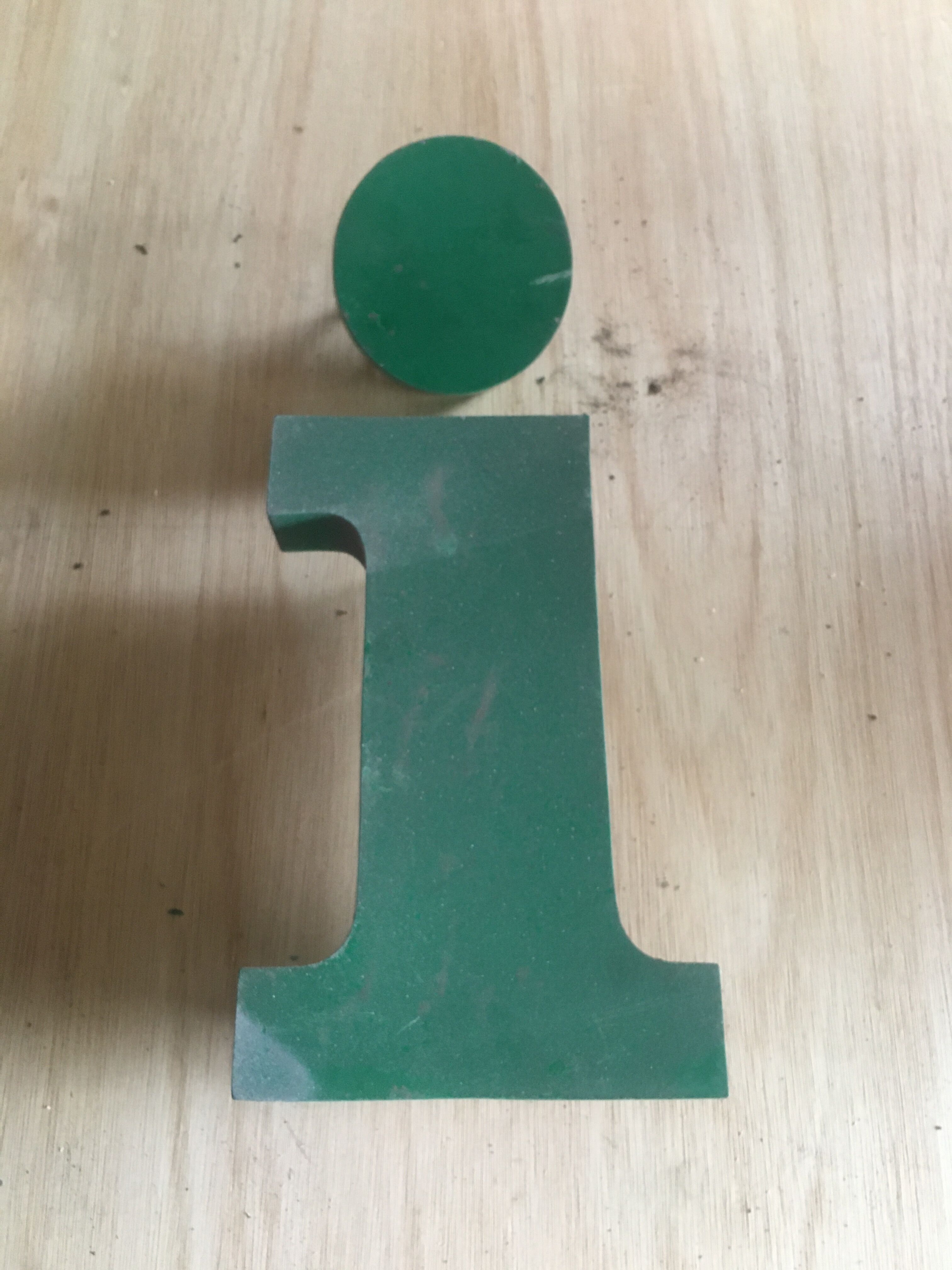 Industrial letter in zinc