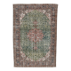 6x8 Vintage Green & Red Oriental Persian Rug, 172x252Cm