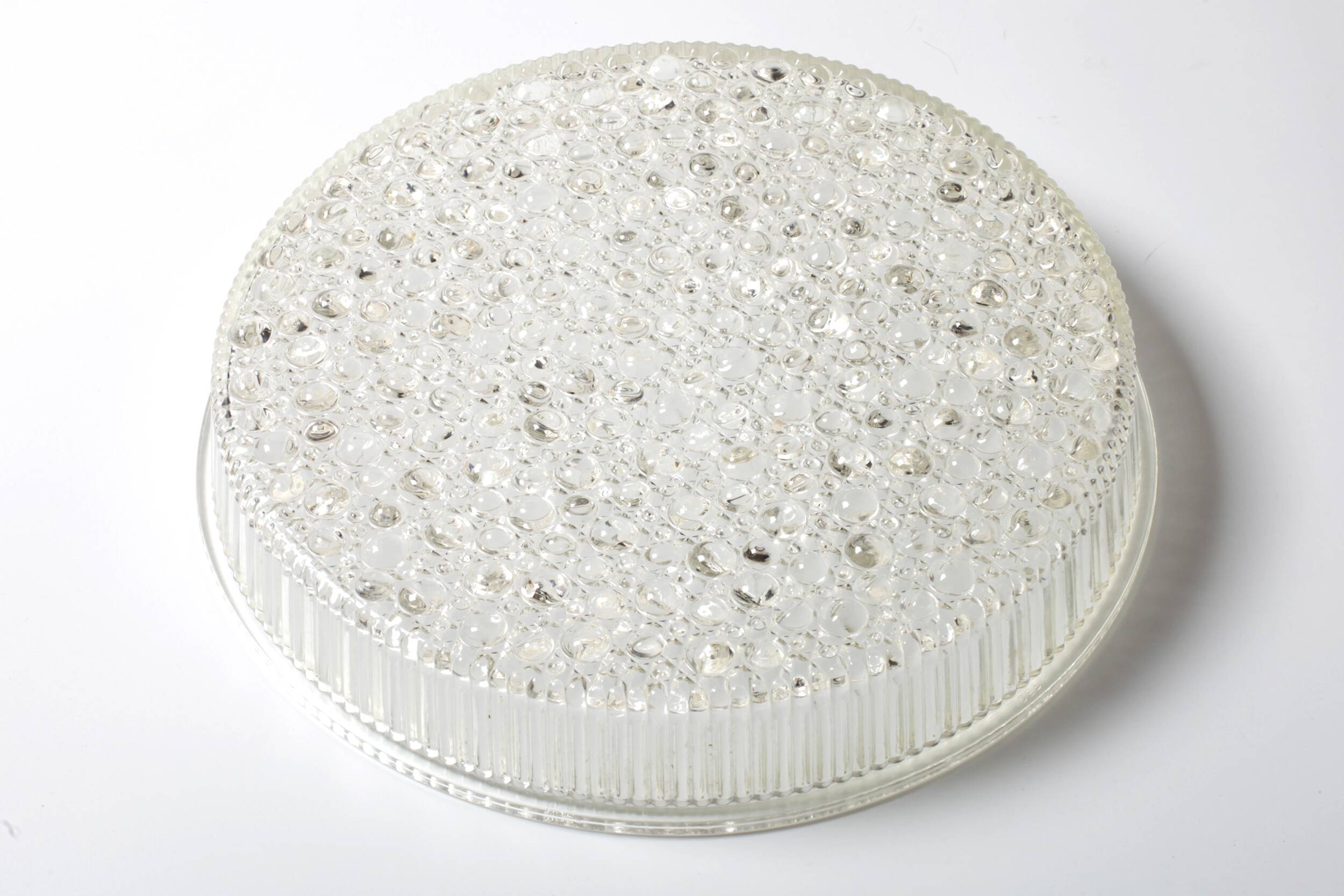 Large Vintage Pressed Glass Fruit Bowl / Rare Clear Glass Centerpiece