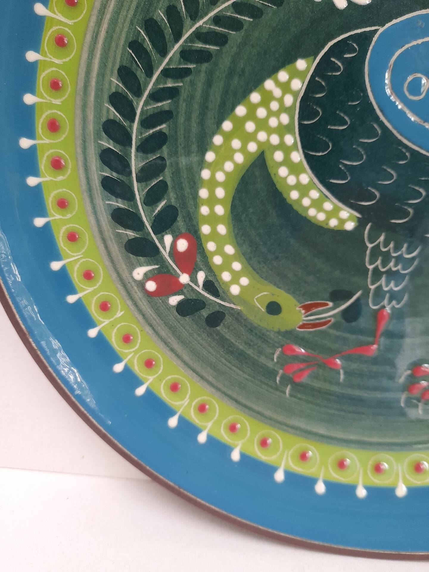 Wall plate folk bird