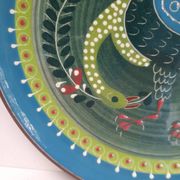 Assiette murale oiseau folklorique