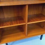 Modular vintage shelf bookcase in modern Scandinavian style in teak