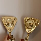 Pair Of Mid Century Swedish Brass Sconces