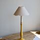 Vintage wooden bedside lamp painted yellow – Lampshade