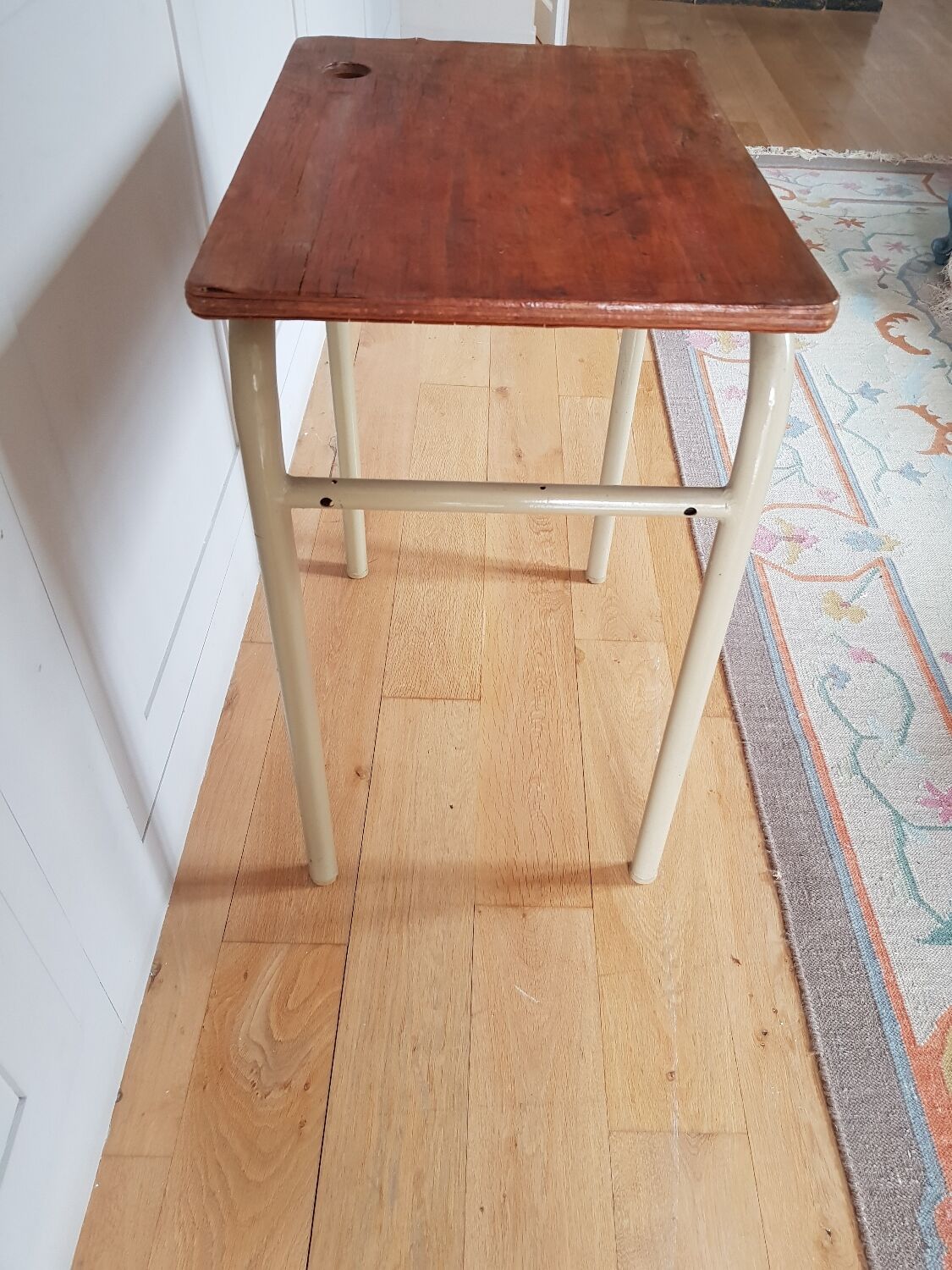 Wood and metal school desk