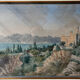 Tableau aquarelle originale "Cateau de la Napoule A. Biber 1879 Alpes maritimes