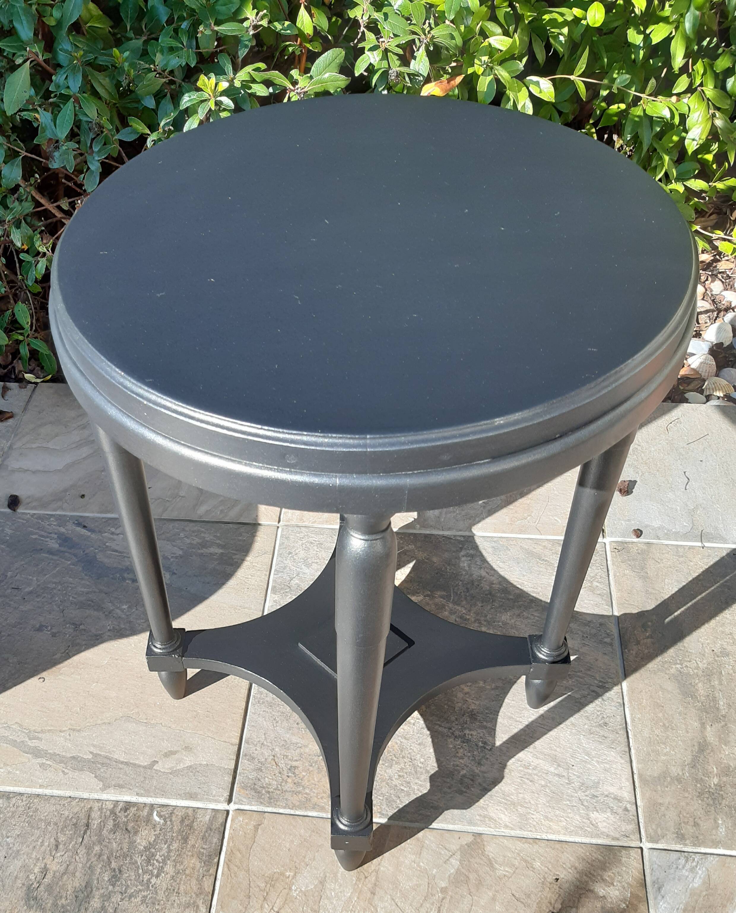 "Black steel" tea table, art deco 1920