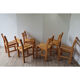 Series of 6 vintage chairs in solid pine 1960