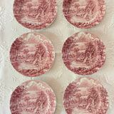 6 English Dinner Plates Alfred Meakin The Mill Staffordshire Diam 25 Cm