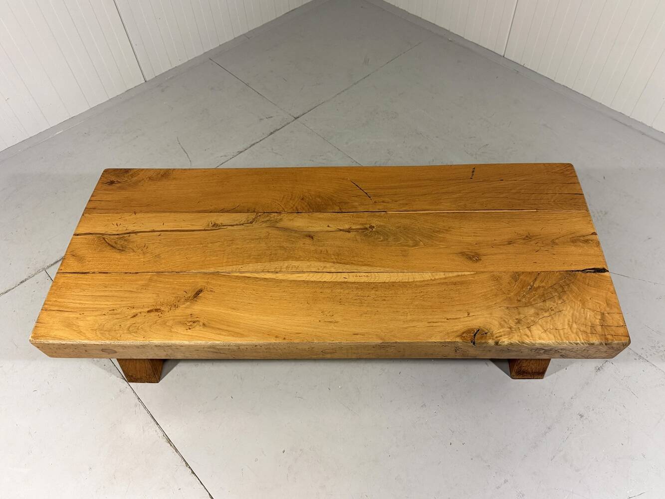 Brutalist sturdy hardwood coffee table 1960’s