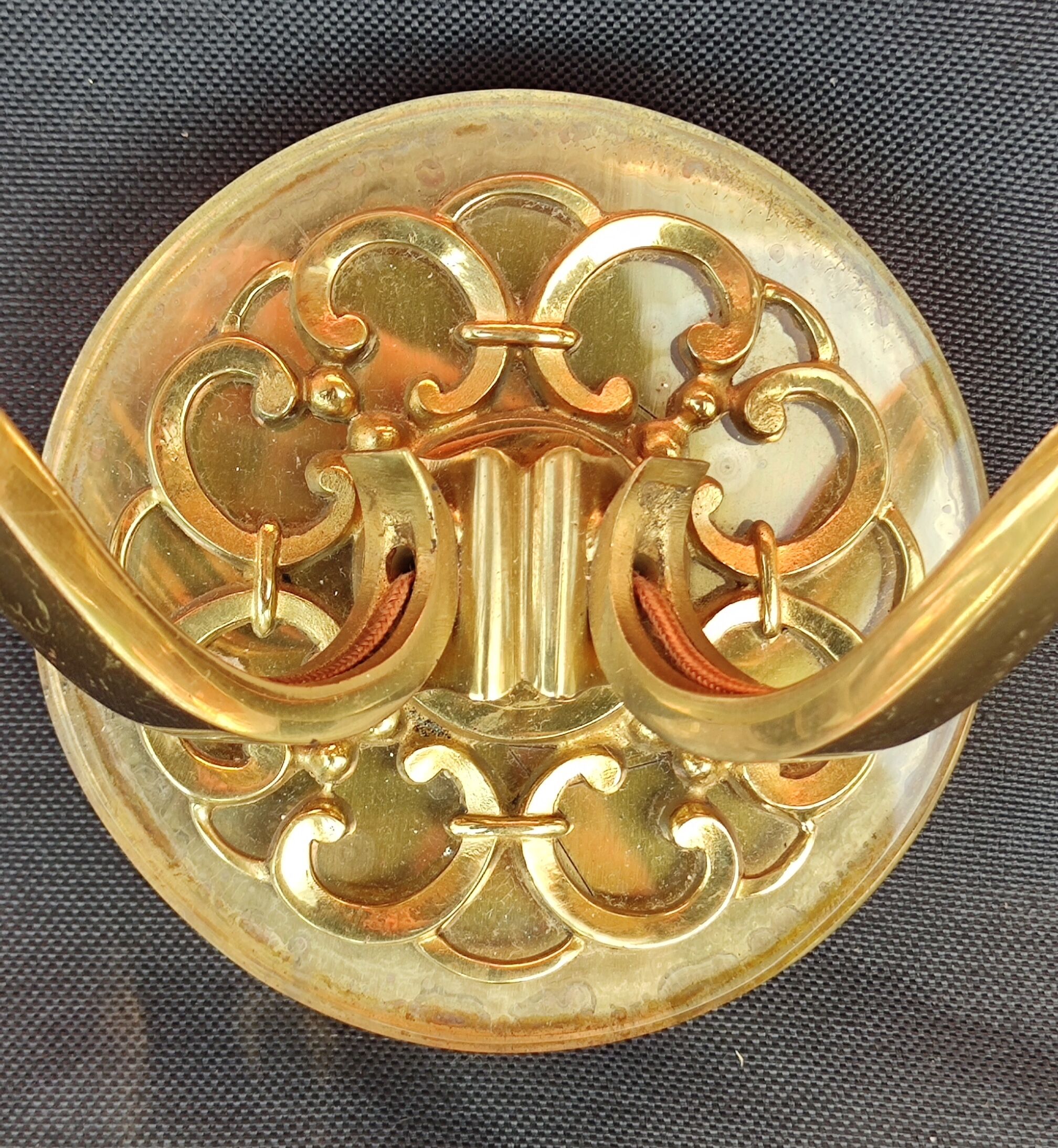 Pair of bronze and glass/neoclassical wall lamps