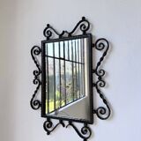 Brutalist wrought iron mirror 1940