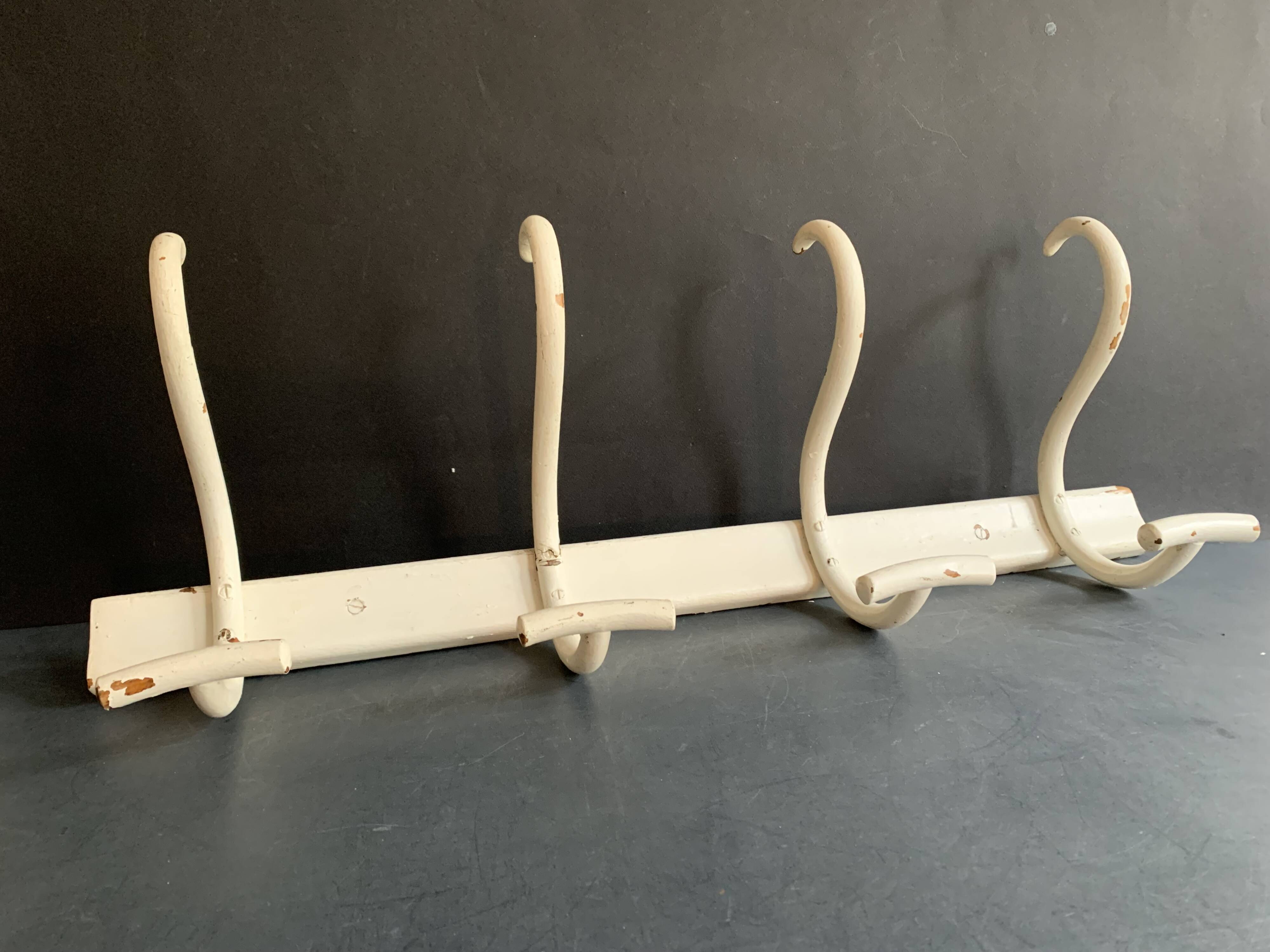 Fischel curved wood wall coat rack, Art Deco