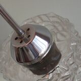 Mid-century chandelier, chrome and glass, Belgium 1960