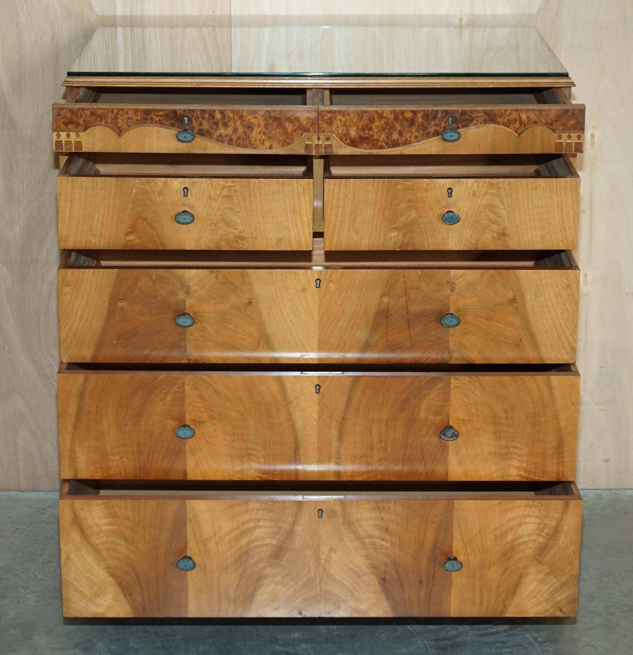 Burr Walnut Commode Waring & Gillow