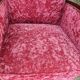 Canape and 2 armchairs art deco red velvet