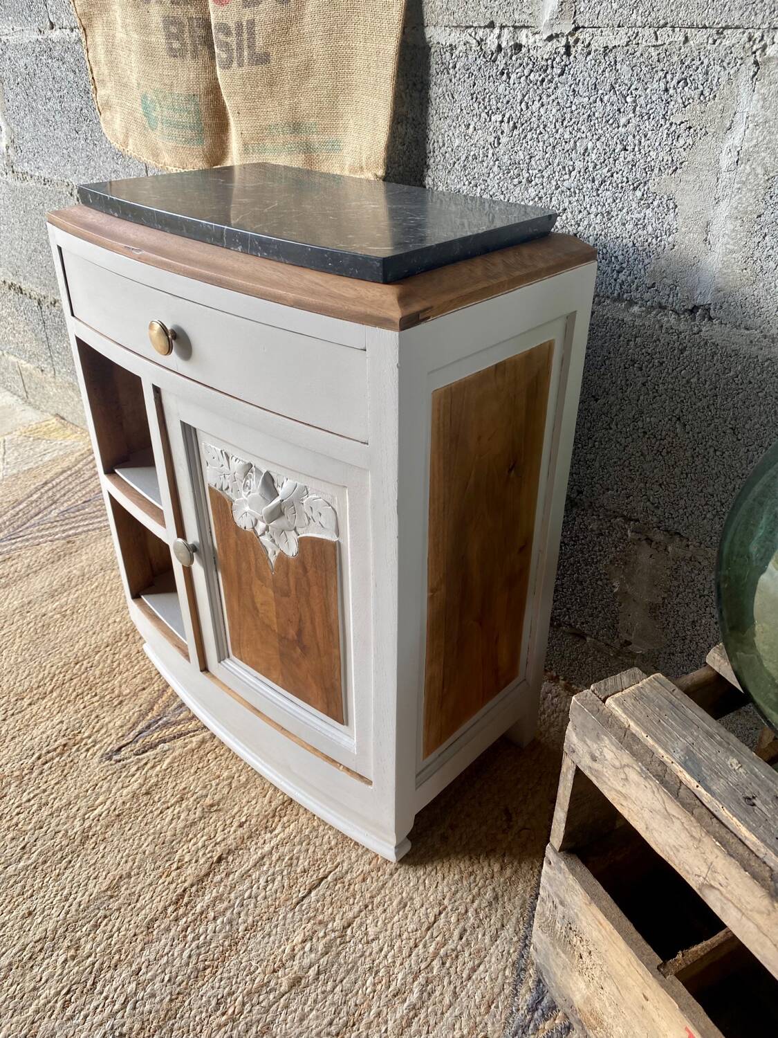 Bedside table, Art Deco side furniture