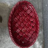 Corbeille, Vide Poche en céramique Tressée Vallauris années 50 L28cm/P20cm